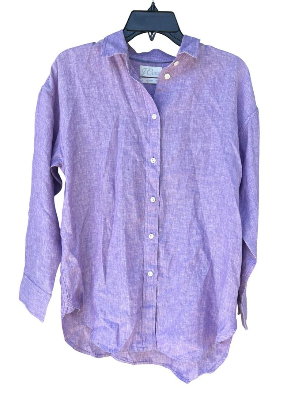 J. Crew woman’s 4 Baird McNutt Irish Linen Relaxed ButtonUp orchid purple shirt